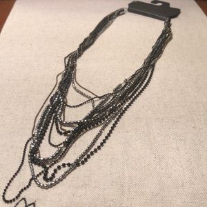 Black and Silver Beaded Necklace